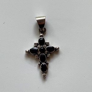 Sterling and Black Onyx cross pendant